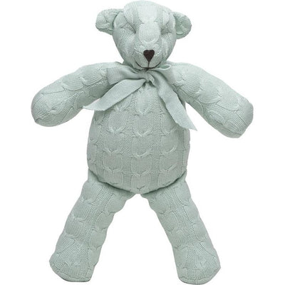 Rian Tricot Plush Mint Cable Knit Plush Teddy Bear