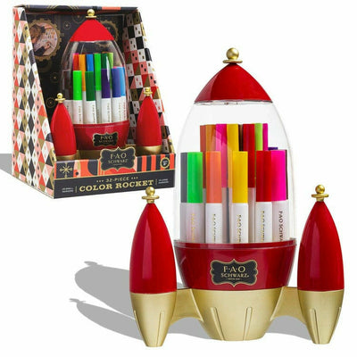 FAO Schwarz Creativity 33-Piece Portable Studio: The Rocketship Marker Art Set