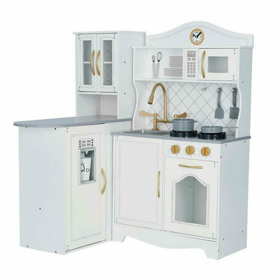 Teamson Kids Preschool Little Chef Upper East Retro Play Kitchen - White / Gold